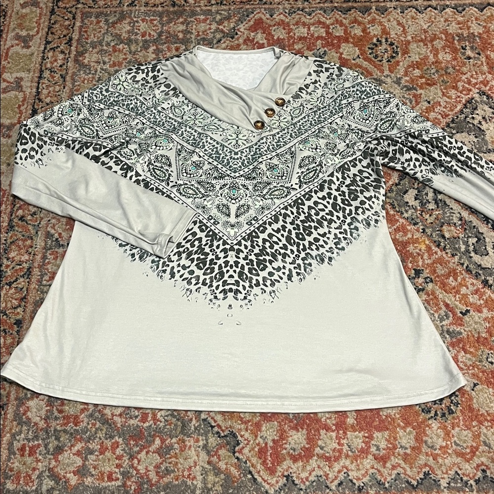 Mixed Pattern Blouse - image 1